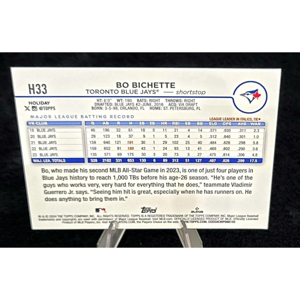 Bo Bichette Topps Finest RC and Inserts Toronto Blue Jays